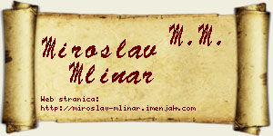 Miroslav Mlinar vizit kartica
